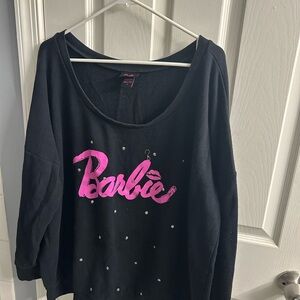 Barbie Black Sweater with Pink Logo